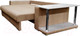 Миниатюра изображения товара Диван Bobrovmebel Мегаполис раскладной стол справа (микровелюр симпл 42 бежевый)