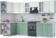 Миниатюра изображения товара Кухонный гарнитур Интерлиния Мила Шато 1.5x3.0 левая (белый/мята/бискайская сосна)