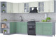 Миниатюра изображения товара Кухонный гарнитур Интерлиния Мила Шато 1.5x3.2 левая (белый/мята/бискайская сосна)