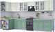 Миниатюра изображения товара Кухонный гарнитур Интерлиния Мила Шато 1.5x3.7 левая (белый/мята/бискайская сосна)