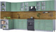 Миниатюра изображения товара Кухонный гарнитур Интерлиния Мила Шато 1.5x3.8 левая (мята/мята/дуб бунратти)