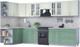Миниатюра изображения товара Кухонный гарнитур Интерлиния Мила Шато 1.7x3.5 левая (белый/мята/бискайская сосна)