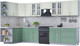 Миниатюра изображения товара Кухонный гарнитур Интерлиния Мила Шато 1.7x3.6 левая (белый/мята/бискайская сосна)