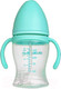 Миниатюра изображения товара Бутылочка для кормления Pituso Антиколики. Широкое горло с ручками / 99000 (160мл, голубой)