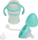 Миниатюра изображения товара Бутылочка для кормления Pituso Антиколики. Широкое горло с ручками / 99000 (160мл, голубой)
