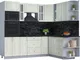 Миниатюра изображения товара Кухонный гарнитур Interline Мила Шато 1.88x2.4 ВТ правая (белый/белый/кастилло темный)