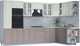 Миниатюра изображения товара Кухонный гарнитур Интерлиния Мила Шато 1.88x3.4 ВТ правая (белый/луна/серый каспий)