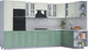 Миниатюра изображения товара Кухонный гарнитур Интерлиния Мила Шато 1.88x3.4 ВТ правая (белый/мята/бискайская сосна)