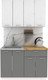 Миниатюра изображения товара Кухонный гарнитур Eligard Lion 1.2 (белый/дымчатый алмаз/дуб бунратти)
