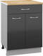 Миниатюра изображения товара Шкаф-стол кухонный Кортекс-мебель Корнелия Лира НШ60р1ш (черный/дуб бунратти)
