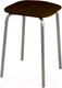 Миниатюра изображения товара Табурет Гальваник Вега (эмаль серебристый/ВВ 4 бенгал коричневый)