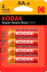 Миниатюра изображения товара Комплект батареек Kodak Super Heavy Duty Zinc AA R6 4BL (4шт)