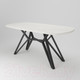 Миниатюра изображения товара Обеденный стол Дабер 002 / С2.16.2.1 (опора металл черный/древесина белая)