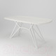 Миниатюра изображения товара Обеденный стол Дабер 002 / С2.16.1.1 (опора металл белый/древесина белая)
