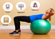 Миниатюра изображения товара Фитбол гладкий Sabriasport 65J (зеленый)