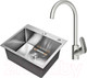 Миниатюра изображения товара Мойка кухонная со смесителем Gerhans K35044 + смеситель AM.PM Like F8007111 (сатин)