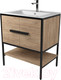 Миниатюра изображения товара Тумба под умывальник Дабер 010 Andrea Elen 80 / Т10.8А.2.6 (дуб канзас/коричневый)