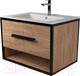 Миниатюра изображения товара Тумба под умывальник Дабер 009 Andrea Elen 80 / Т9.8А.2.6 (черный/дуб канзас коричневый)