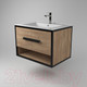Миниатюра изображения товара Тумба под умывальник Дабер 009 Andrea Elen 80 / Т9.8А.2.6 (черный/дуб канзас коричневый)