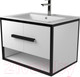 Миниатюра изображения товара Тумба под умывальник Дабер 009 Andrea Elen 80 / Т9.8А.2.5 (черный/белый)