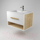 Миниатюра изображения товара Тумба под умывальник Дабер 009 Andrea Elen 80 / Т9.8А.1.5 (белый/дуб гамильтон натуральный)