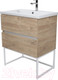 Миниатюра изображения товара Тумба под умывальник Дабер 012 Andrea Elen 80 / Т12.8А.1.6Б (дуб канзас коричневый/белый)