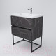 Миниатюра изображения товара Тумба под умывальник Дабер 012 Andrea Elen 80 / Т12.8А.0.12Ч (мрамор черный/черный)