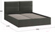 Миниатюра изображения товара Двуспальная кровать ТриЯ Глосс универсальный тип 1 с ПМ и заглушиной 160x200 (велюр Confetti Stone)