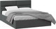 Миниатюра изображения товара Двуспальная кровать ТриЯ Глосс универсальный тип 1 с ПМ и заглушиной 160x200 (велюр графит)