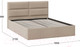 Миниатюра изображения товара Двуспальная кровать ТриЯ Глосс универсальный тип 1 с ПМ и заглушиной 160x200 (велюр мокко светлый)