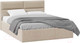 Миниатюра изображения товара Двуспальная кровать ТриЯ Глосс универсальный тип 1 с ПМ и заглушиной 160x200 (велюр мокко светлый)