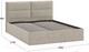 Миниатюра изображения товара Двуспальная кровать ТриЯ Глосс универсальный тип 1 с ПМ и заглушиной 160x200 (Jercy Cream)