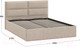 Миниатюра изображения товара Двуспальная кровать ТриЯ Глосс универсальный тип 1 с ПМ и заглушиной 160x200 (Wellmart Dark Beige)