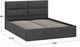 Миниатюра изображения товара Двуспальная кровать ТриЯ Глосс универсальный тип 1 с ПМ и заглушиной 160x200 (Wellmart Graphite)