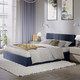 Миниатюра изображения товара Двуспальная кровать ТриЯ Лора с ПМ 160x200 (велюр Confetti Blue)