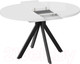 Миниатюра изображения товара Обеденный стол ТриЯ Стокгольм тип 1 (черный муар/стекло глянцевое белое)