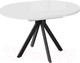 Миниатюра изображения товара Обеденный стол ТриЯ Стокгольм тип 1 (черный муар/стекло глянцевое белое)