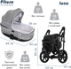 Миниатюра изображения товара Детская универсальная коляска Pituso Luna Luxury 2 в 1 / 10210 (Silver/Dark Grey)
