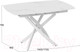 Миниатюра изображения товара Обеденный стол ТриЯ Манхеттен Т1 (белый муар/стекло матовое белый мрамор)