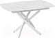 Миниатюра изображения товара Обеденный стол ТриЯ Манхеттен Т1 (белый муар/стекло матовое белый мрамор)