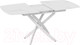 Миниатюра изображения товара Обеденный стол ТриЯ Манхеттен Т1 (белый муар/стекло матовое белый мрамор)