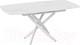 Миниатюра изображения товара Обеденный стол ТриЯ Манхеттен Т1 (белый муар/стекло матовое белый мрамор)