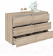 Миниатюра изображения товара Комод Кортекс-мебель Бари 120 6ш (дуб сонома/дуб сонома/белый)