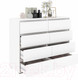 Миниатюра изображения товара Комод Кортекс-мебель Бари 120 8ш (белый/белый/белый)