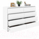 Миниатюра изображения товара Комод Кортекс-мебель Бари 160 8ш (белый/белый/белый)