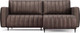 Миниатюра изображения товара Диван угловой Mebel-Ars Маркфул/Флорент (бархат серо-шоколадный Star Velvet 60 Coffee)