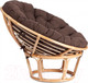 Миниатюра изображения товара Кресло садовое Tetchair Papasan Eco P115-1/SP STD c подушкой ремешками (натуральный/ткань коричневый)