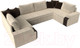 Миниатюра изображения товара Диван П-образный Лига Диванов Николь П-образный 105 / 60348 (микровельвет, бежевый)