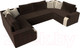 Миниатюра изображения товара Диван П-образный Лига Диванов Николь П-образный 105 / 60349 (микровельвет, коричневый)