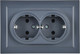 Миниатюра изображения товара Розетка IEK Brite BR-R21-16-K35-F (маренго)